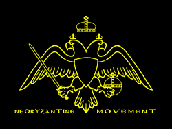 The flag of the Neobyzantine Movement - black version
